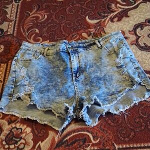 Distressed Denim Women Shorts